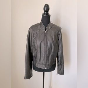 Black leather jacket. Maternity. Motherhood. Size M
